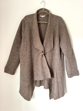 Travelsmith Tan Boiled wool Lagenlook jacket cardigan size XL